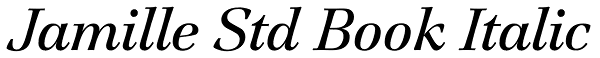 Jamille Std Book Italic Font