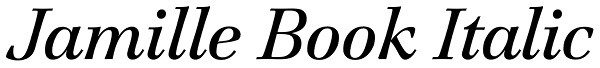 Jamille Book Italic Font