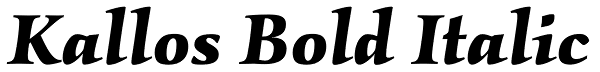 Kallos Bold Italic Font