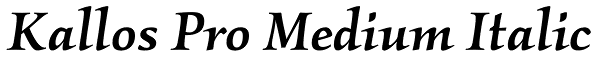 Kallos Pro Medium Italic Font