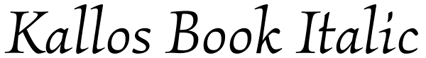 Kallos Book Italic Font