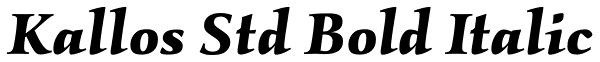 Kallos Std Bold Italic Font