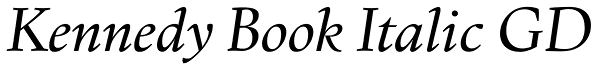 Kennedy Book Italic GD Font