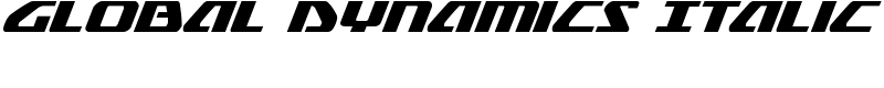 Global Dynamics Italic Font