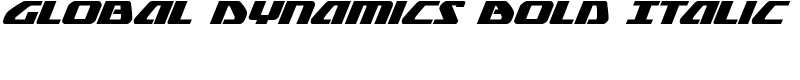 Global Dynamics Bold Italic Font