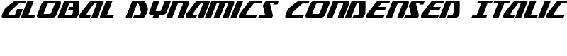 Global Dynamics Condensed Italic Font