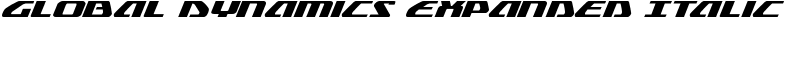 Global Dynamics Expanded Italic Font
