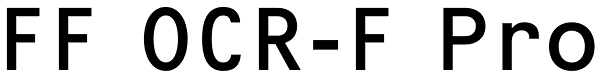 FF OCR-F Pro Font