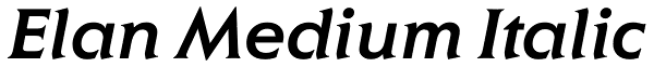 Elan Medium Italic Font