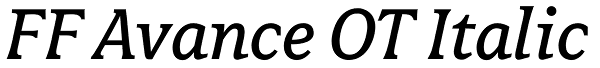 FF Avance OT Italic Font