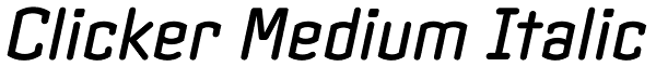 Clicker Medium Italic Font