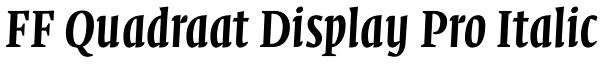 FF Quadraat Display Pro Italic Font