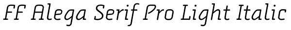 FF Alega Serif Pro Light Italic Font