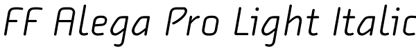 FF Alega Pro Light Italic Font