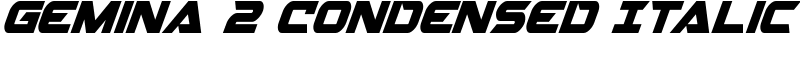 Gemina 2 Condensed Italic Font