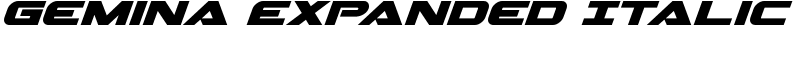 Gemina Expanded Italic Font