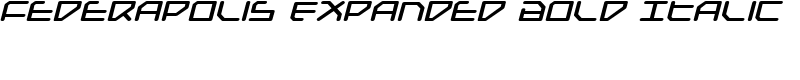 Federapolis Expanded Bold Italic Font