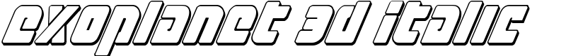Exoplanet 3D Italic Font