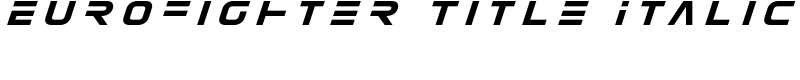 Eurofighter Title Italic Font