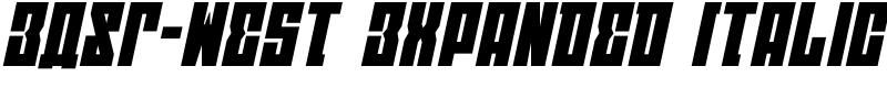 EAST-west Expanded Italic Font