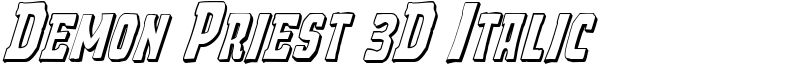 Demon Priest 3D Italic Font