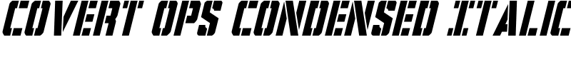 Covert Ops Condensed Italic Font