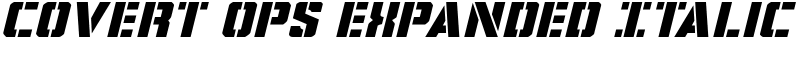 Covert Ops Expanded Italic Font