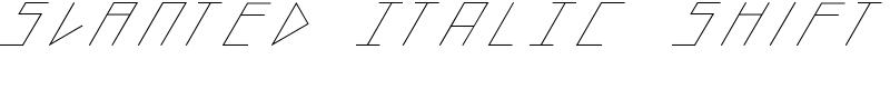 slanted ITALIC shift Font