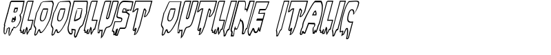 Bloodlust Outline Italic Font