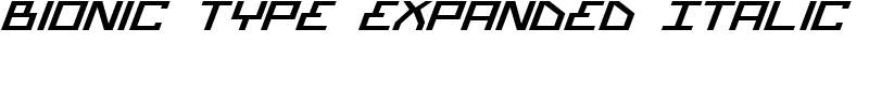 Bionic Type Expanded Italic Font