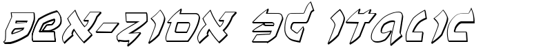 Ben-Zion 3D Italic Font