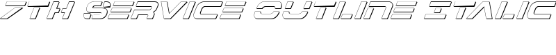 7th Service Outline Italic Font