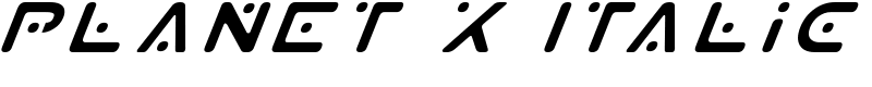 Planet X Italic Font