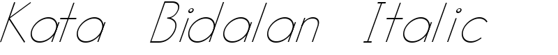Kata Bidalan Italic Font