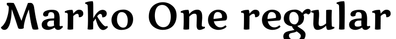 Marko One regular Font