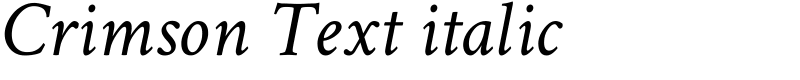 Crimson Text italic Font