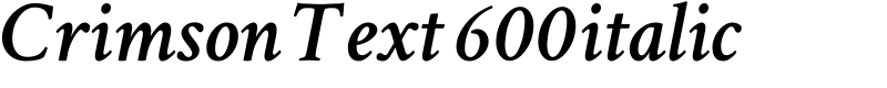 Crimson Text 600italic Font