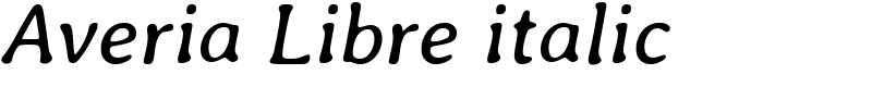 Averia Libre italic Font