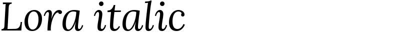 Lora italic Font