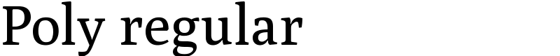 Poly regular Font