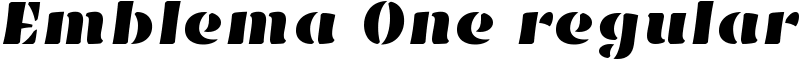 Emblema One regular Font