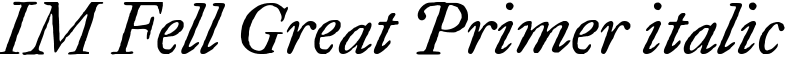 IM Fell Great Primer italic Font
