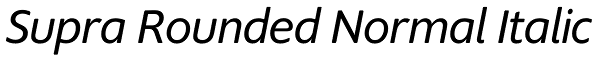 Supra Rounded Normal Italic Font