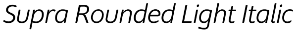 Supra Rounded Light Italic Font