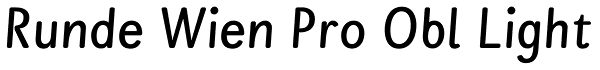 Runde Wien Pro Obl Light Font