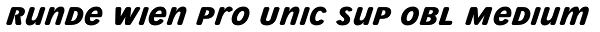Runde Wien Pro Unic Sup Obl Medium Font