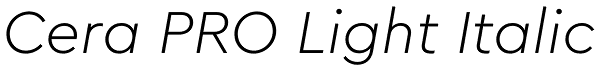 Cera PRO Light Italic Font