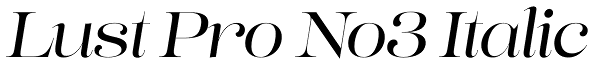 Lust Pro No3 Italic Font