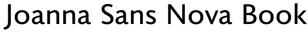Joanna Sans Nova Book Font
