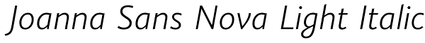 Joanna Sans Nova Light Italic Font